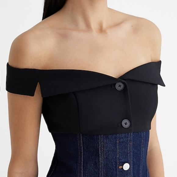 Denim and twill corset - Picture 1 of 4